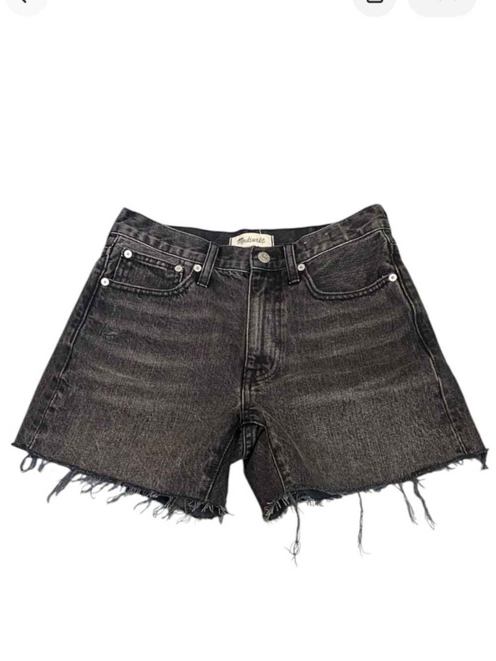 Madewell Women's Relaxed Mid-Length Charcoal Denim Shorts